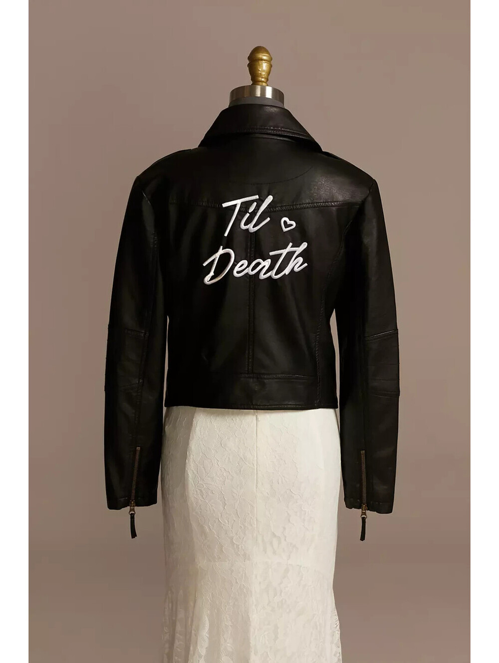 DB STUDIO TIL DEATH FAUX LEATHER JACKET BLACK MOTO BIKER PLUS SIZE 2X